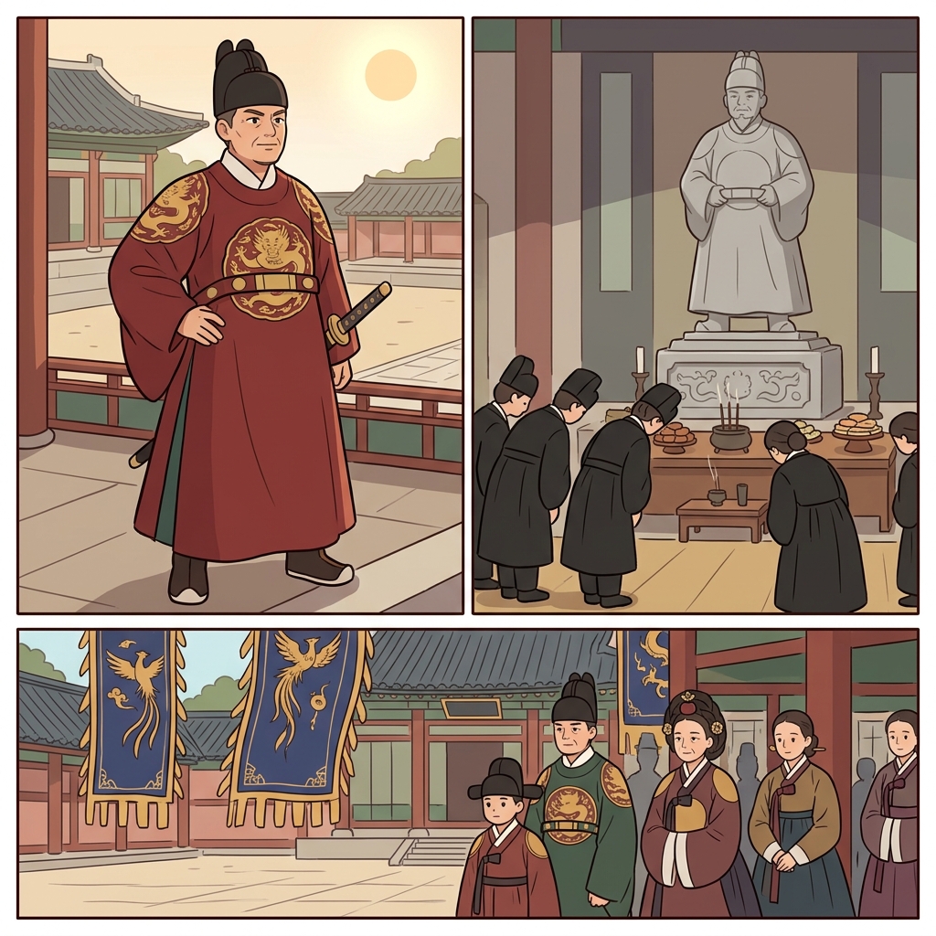 황제가 세상을 떠난 뒤 황실은 그의 육체를 기리는 추모식을 열었다.