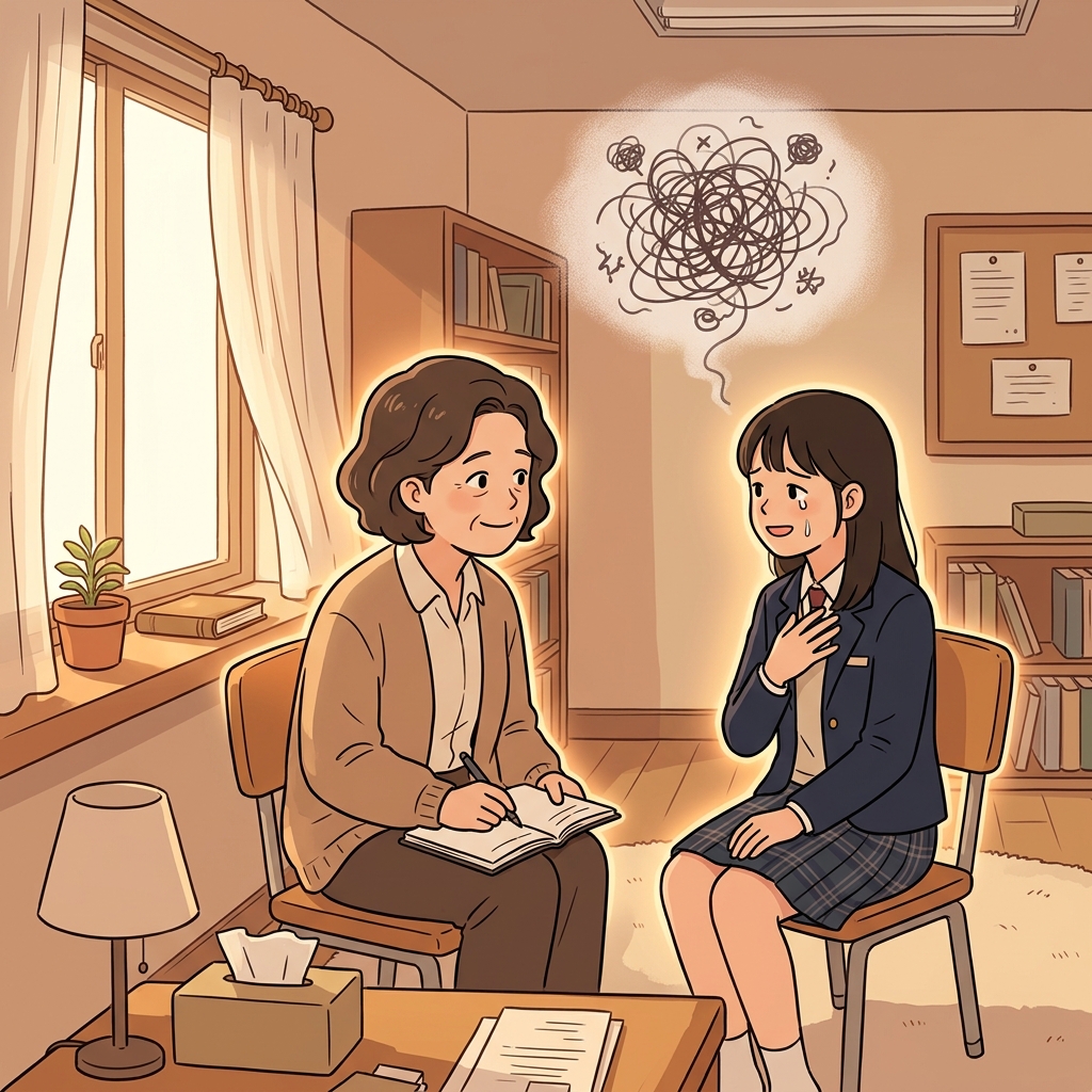 상담 선생님과 이야기하다 보니 마음이 한결 가벼워졌다.