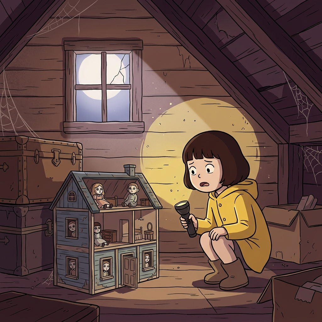 버려진 인형의 집에 들어갔는데 인형들 눈이 따라오는 것 같아서 소름 돋았다.
