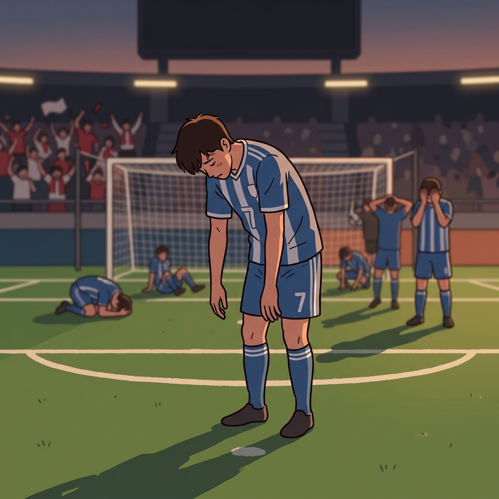 He looked crestfallen after missing the final penalty kick.