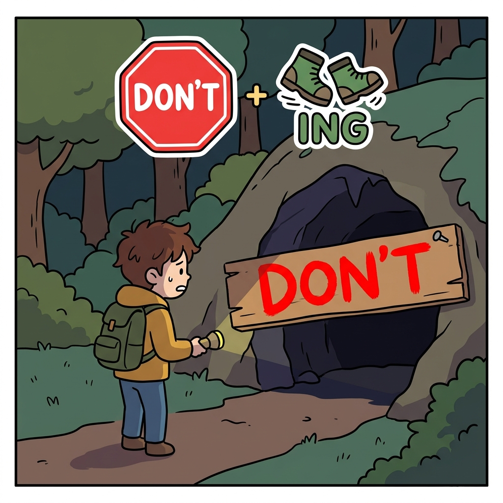 The warning sign daunted the young adventurer.