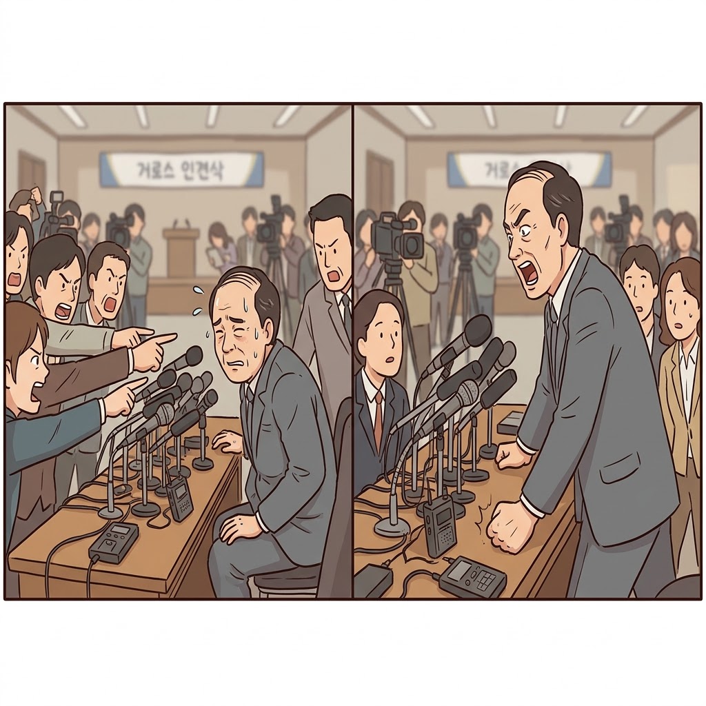 To avoid the heavy blame, the guilty politician stood up to passionately declaim his fake innocence.