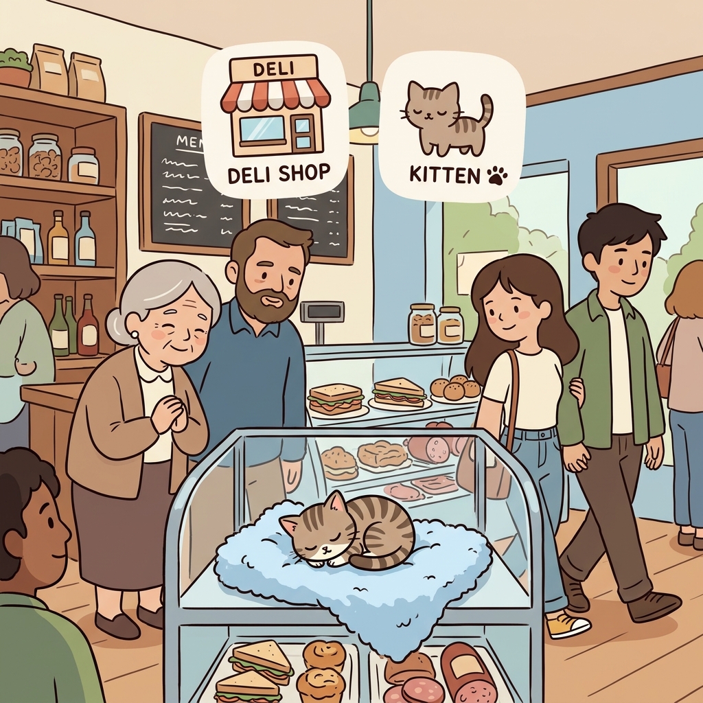 Everyone moved slowly around the delicate kitten.