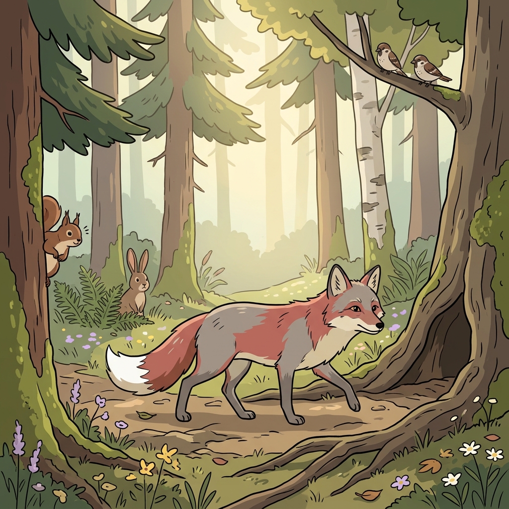 The old fox is a longtime denizen of this quiet forest.