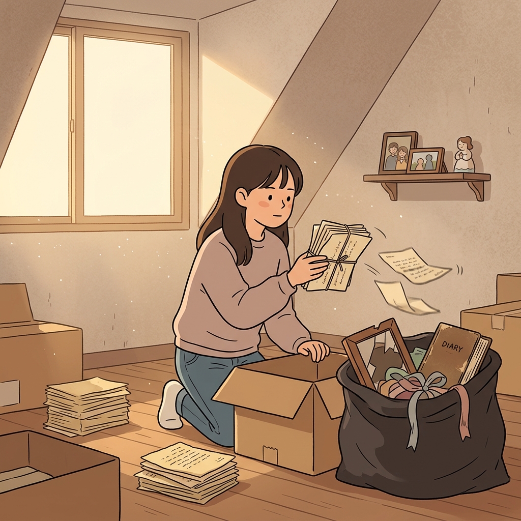 She decided to discard the old letters that no longer brought her joy.