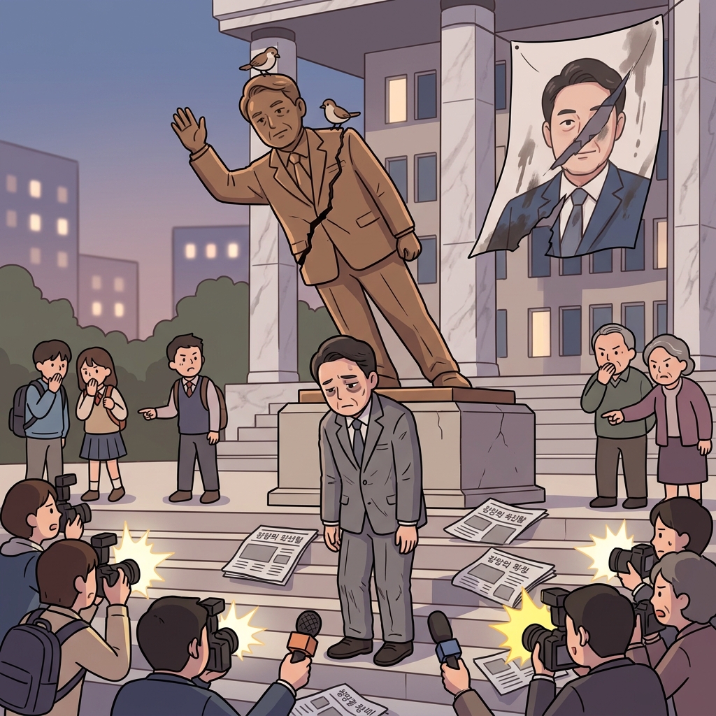 뇌물 스캔들이 터지자 그 정치인의 평판은 완전히 바닥났다.