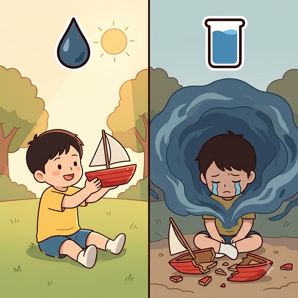 DOLE(grief) + FUL(full of) — becoming completely FUL(full of) dark DOLE(grief), the boy stared at his broken toy with a doleful face.