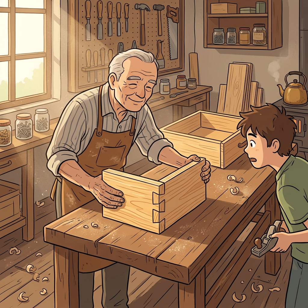 The carpenter's dovetail joints locked the drawer together without a single nail.
