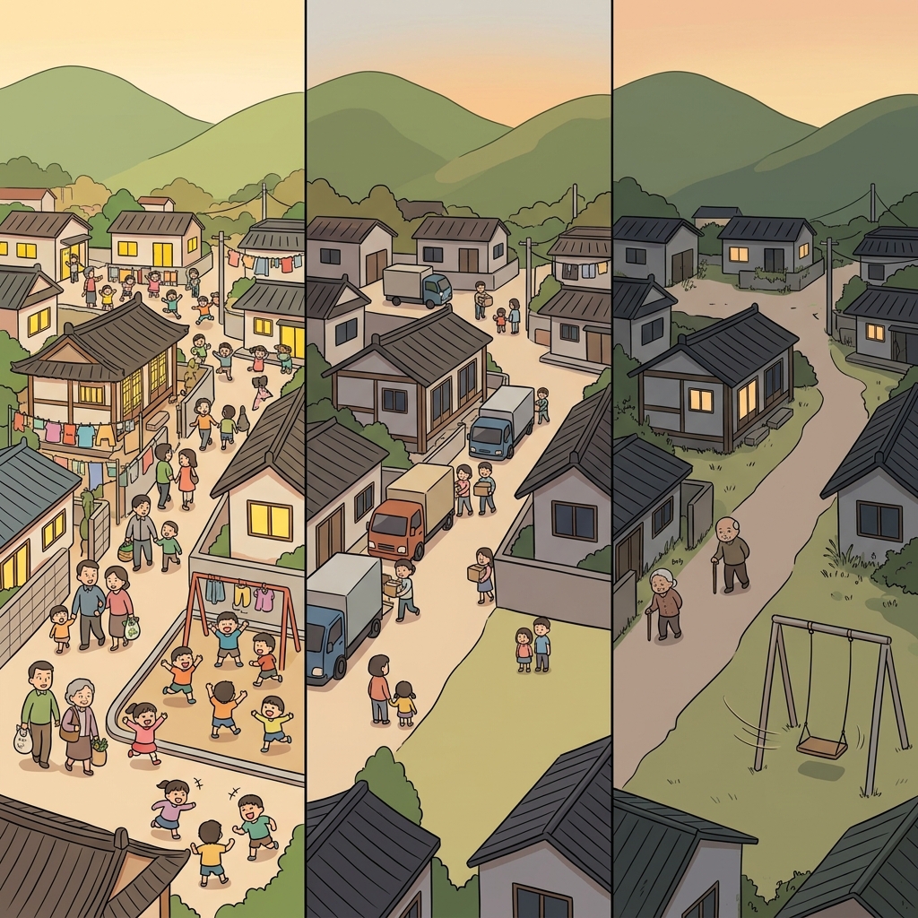 The village's population dwindled as young people moved to the cities.