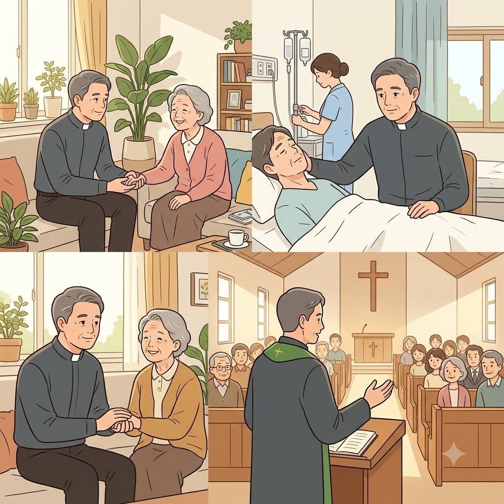 The ecclesiastical leader spent every day serving the church and its people. (ecclesia = church + -ical = relating to)