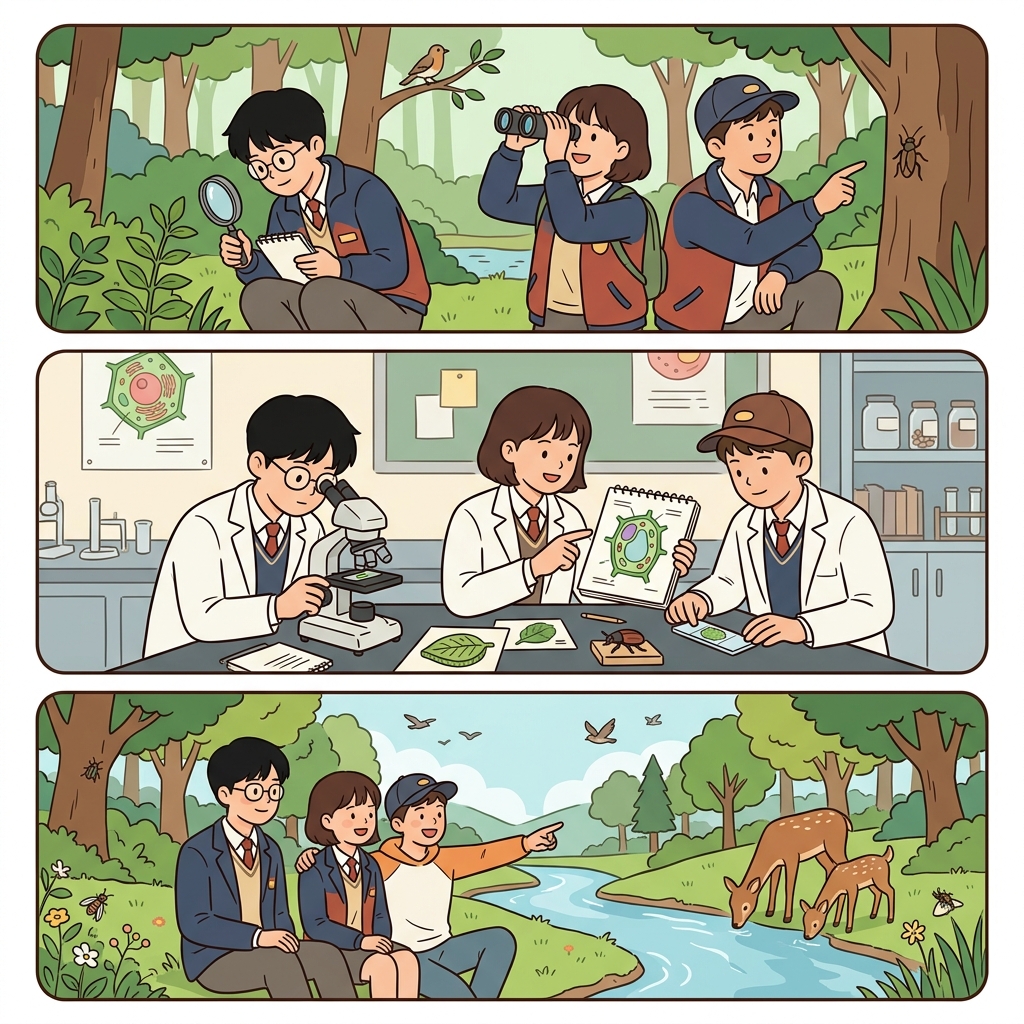 The students explored ecological systems, studied biological processes, and reached logical conclusions.