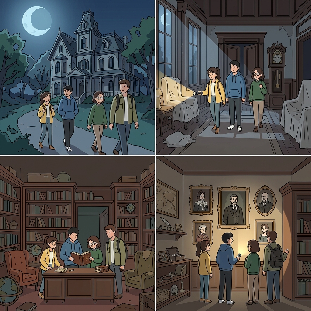 The eerie mansion looked so dreary that the weary detectives kept searching for its hidden mystery.