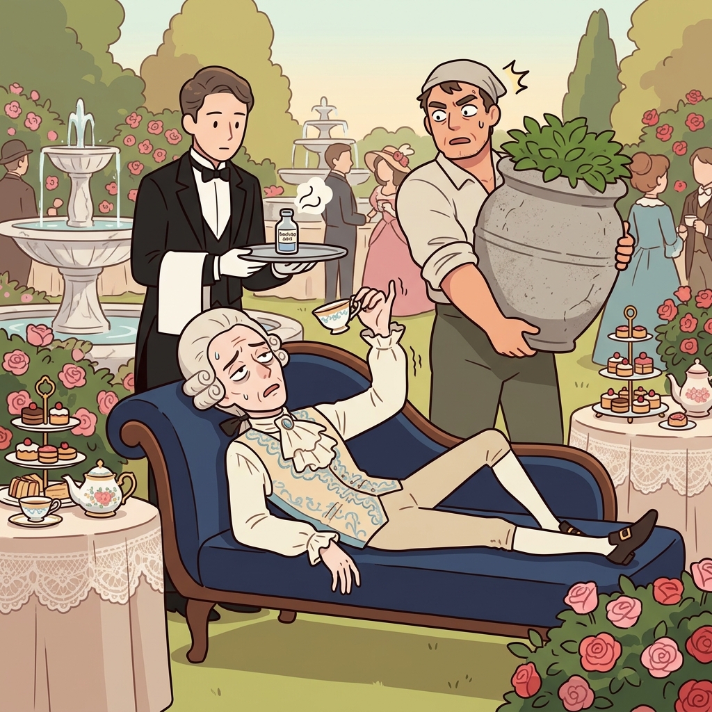 The effete aristocrat could barely lift his teacup at the garden party.