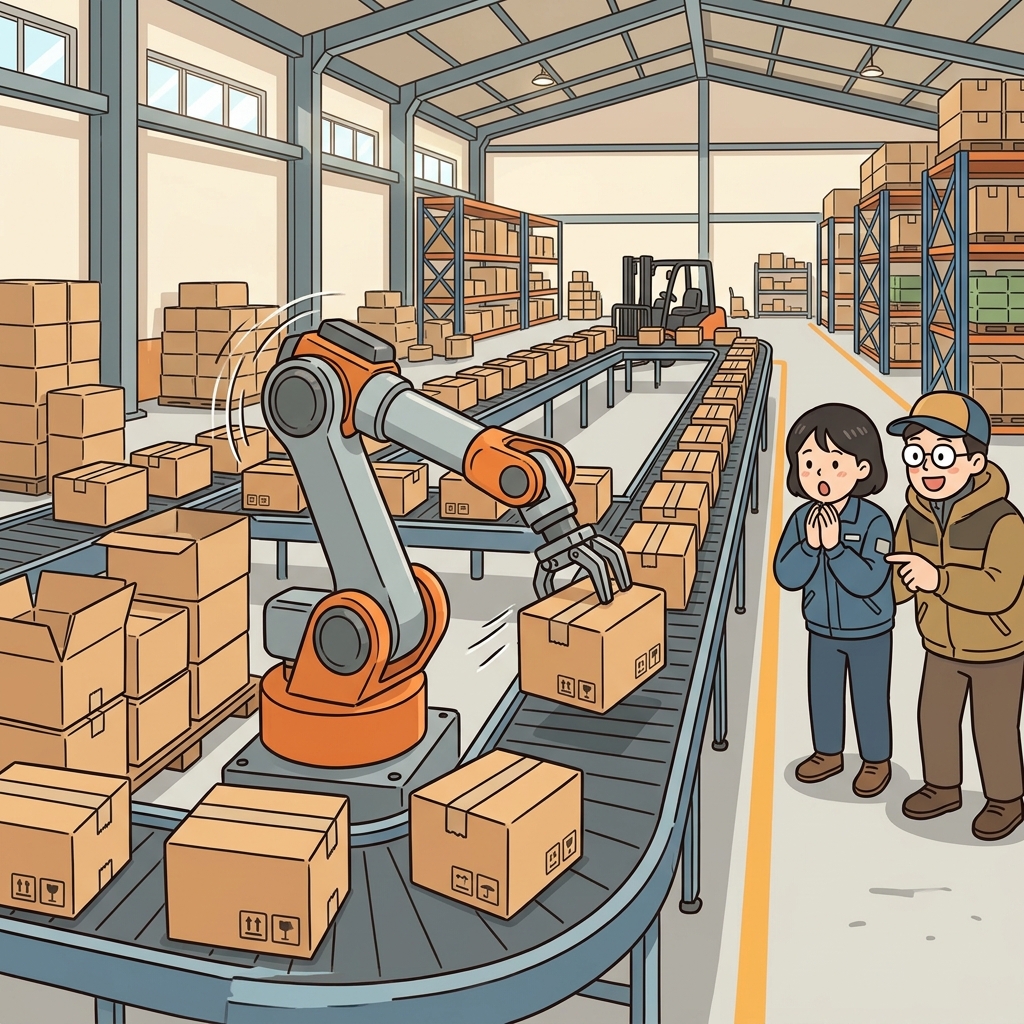 The robot's efficiency allowed it to pack hundreds of boxes in just one hour.