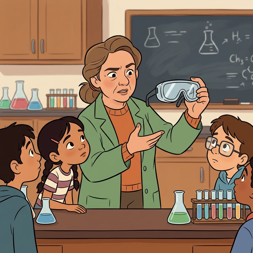 The teacher emphasized safety before the science experiment.