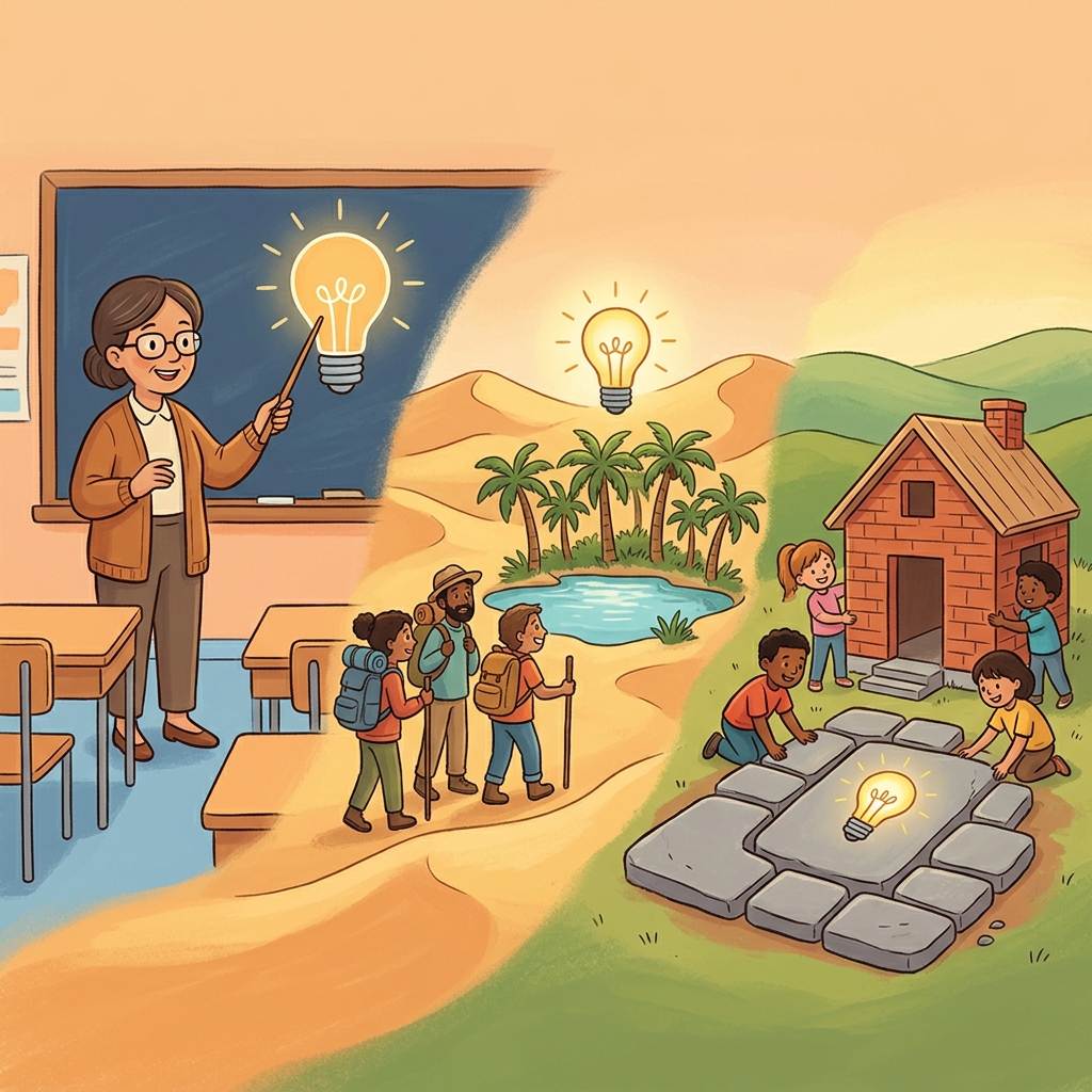 The teacher emphasized the key idea, helping the students realize it and memorize it.