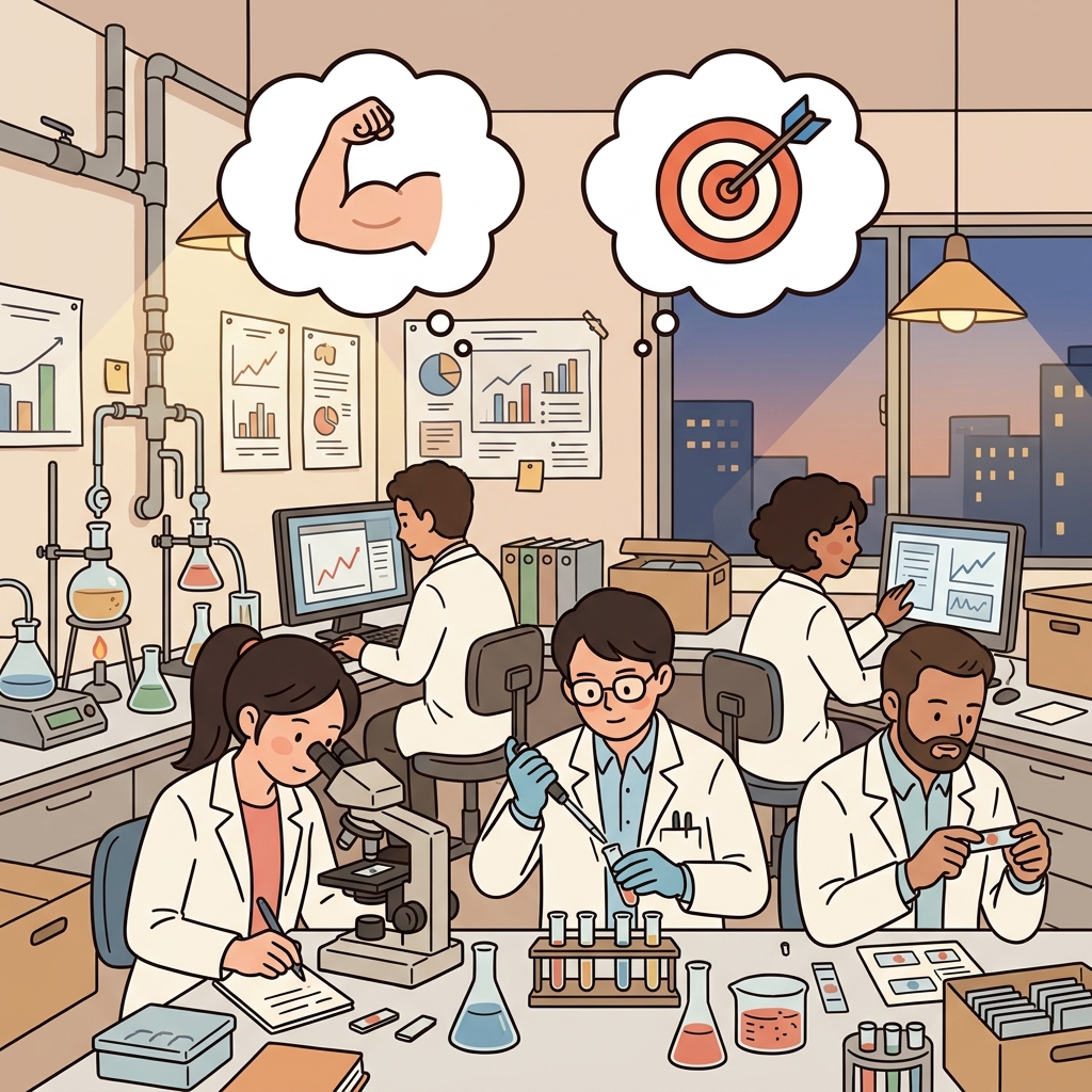 Scientists endeavored to develop a cure for the disease. (💪 Effort + 🎯 Goal → Endeavor)