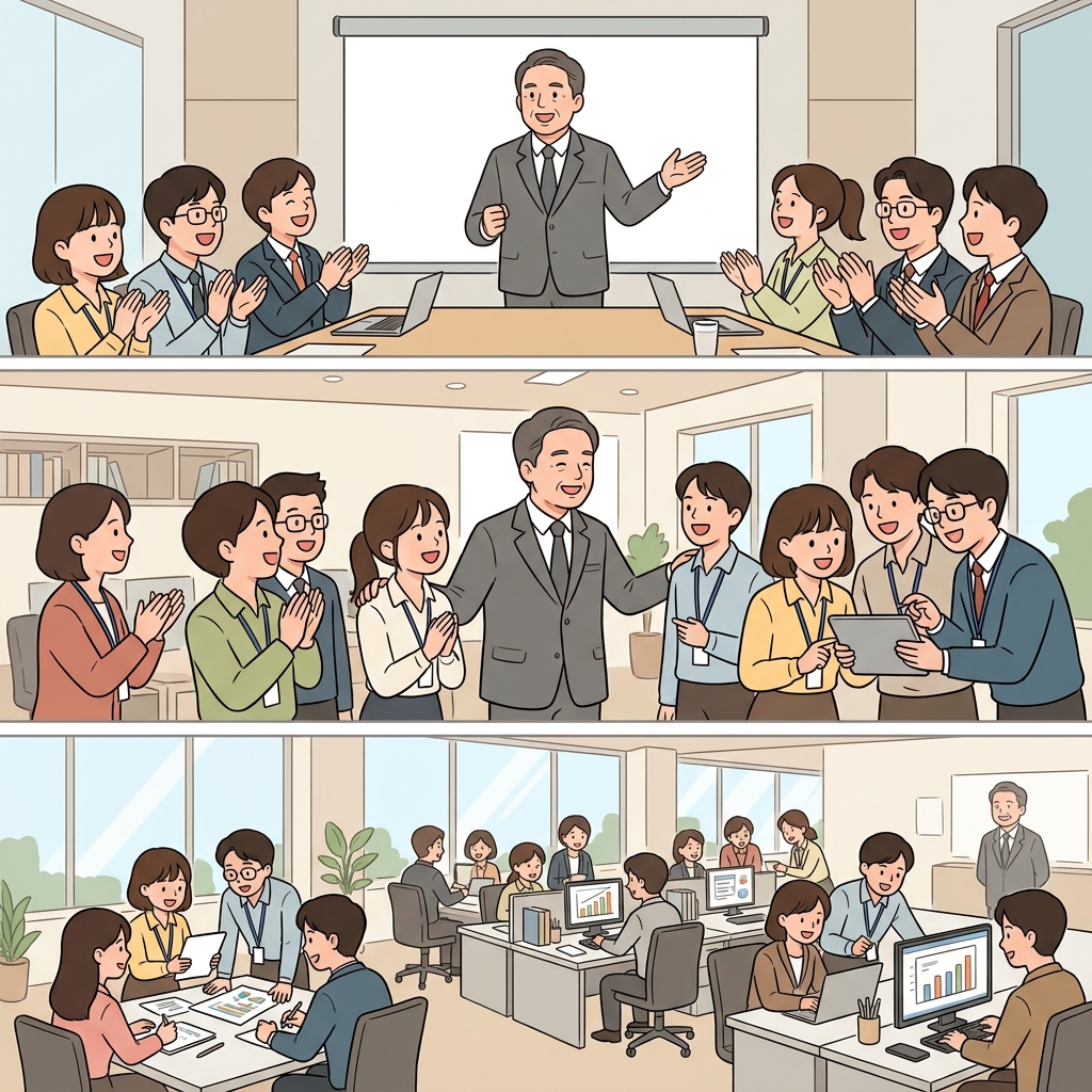 The CEO's endorsement brought reinforcement to the team's confidence and inspired the workforce.