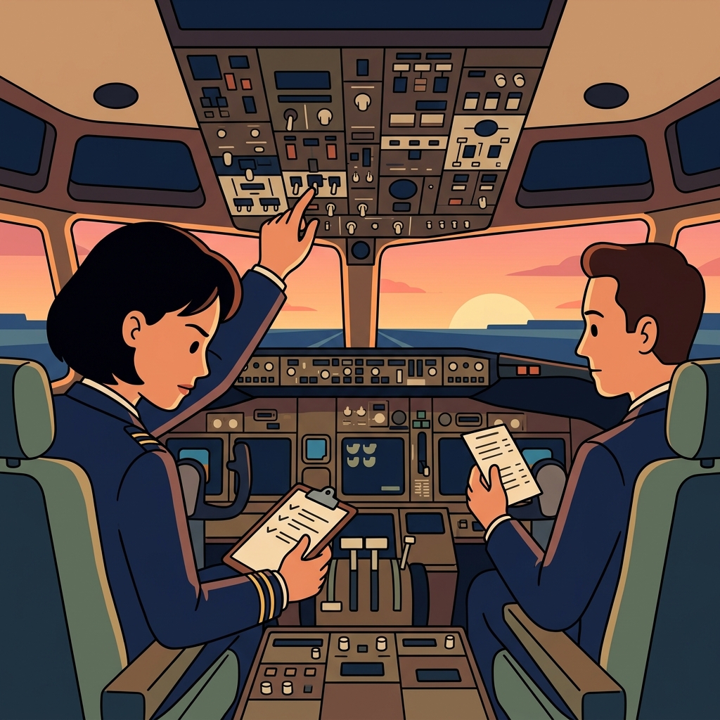 The pilot checked every control to ensure a safe flight.