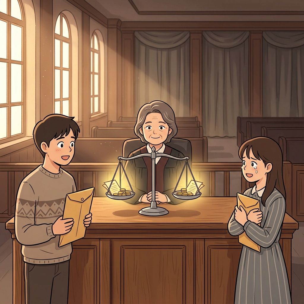 The judge made an equitable ruling, giving both siblings a fair share of the inheritance.