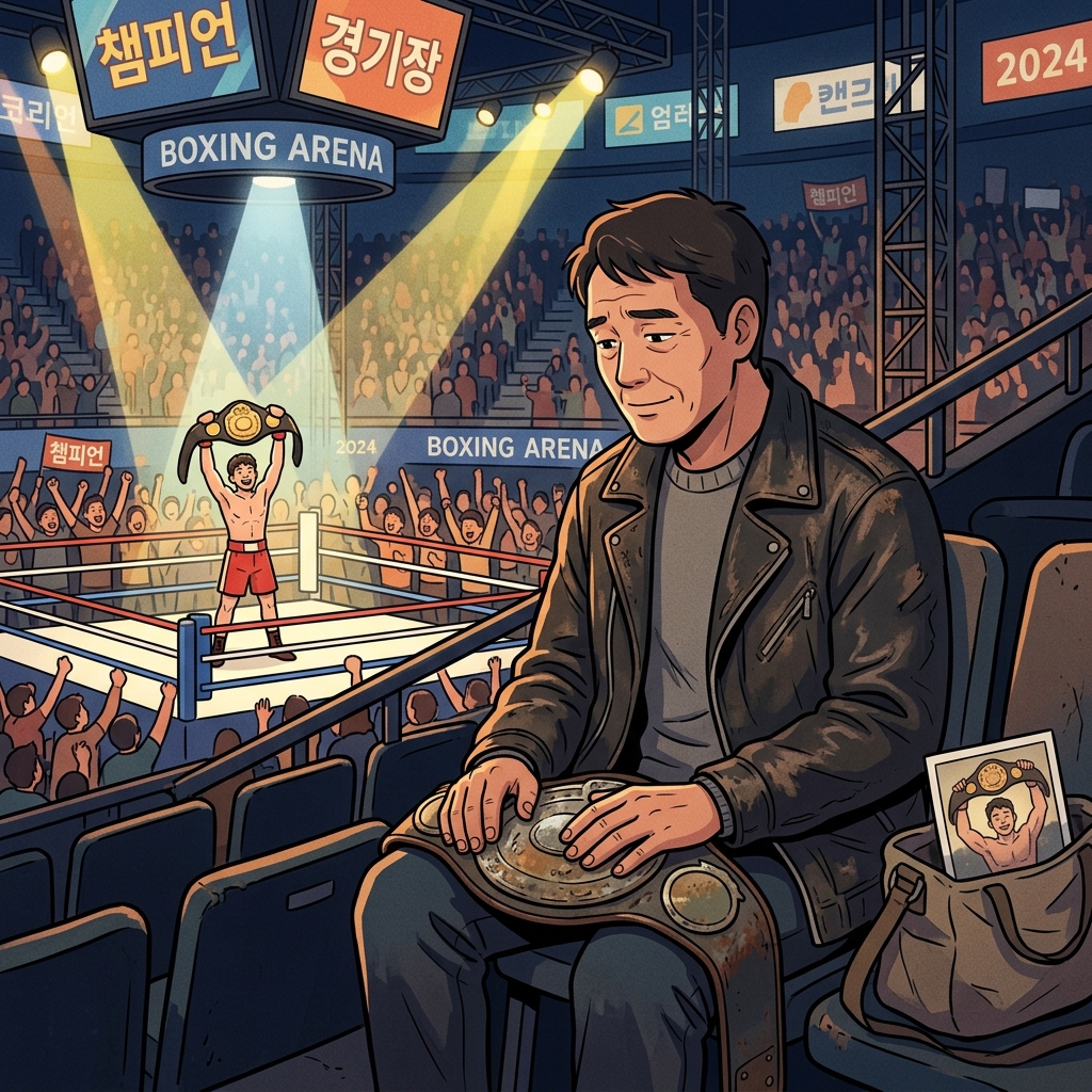The erstwhile champion watches from the stands as a new winner is crowned.