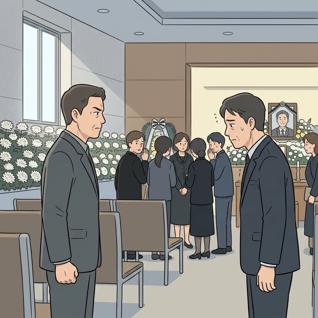 After years of silence, the estranged brothers finally meet at their father's funeral.