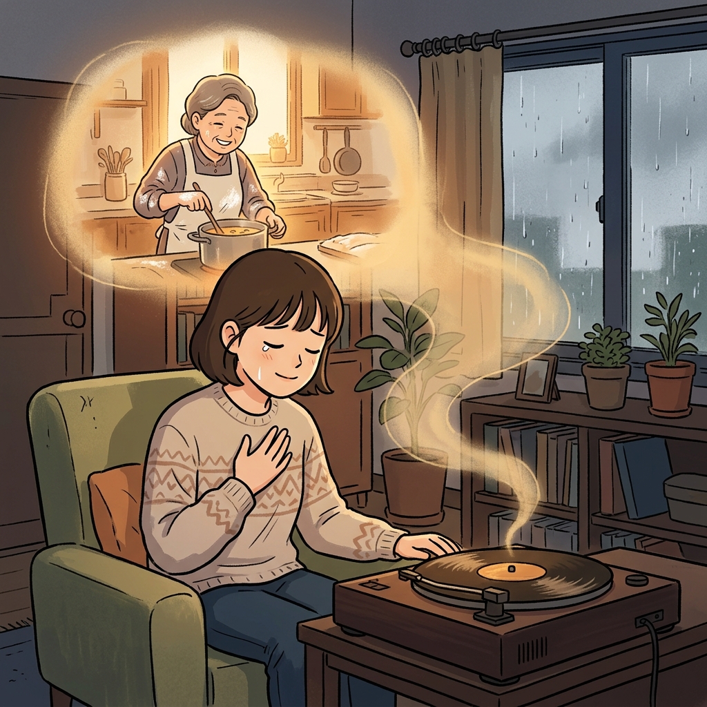 옛 노래 한 곡이 할머니 부엌의 기억을 불러일으켰다.