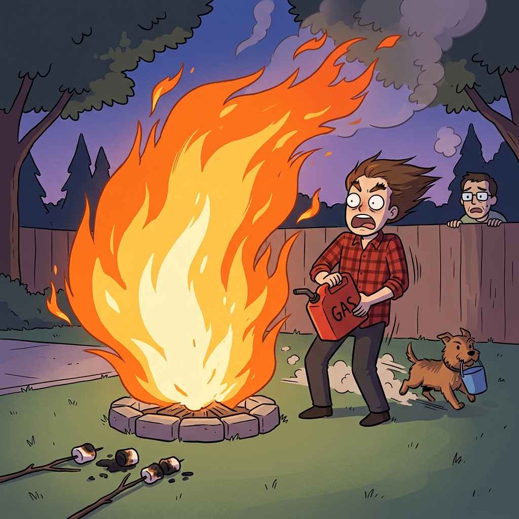 Adding gasoline to the fire only exacerbates the blaze in the backyard.
