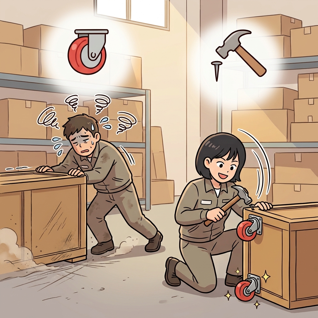 FACIL(easy) + ITATE(make) — hammering wheels onto a heavy box is the best way to facilitate moving it.