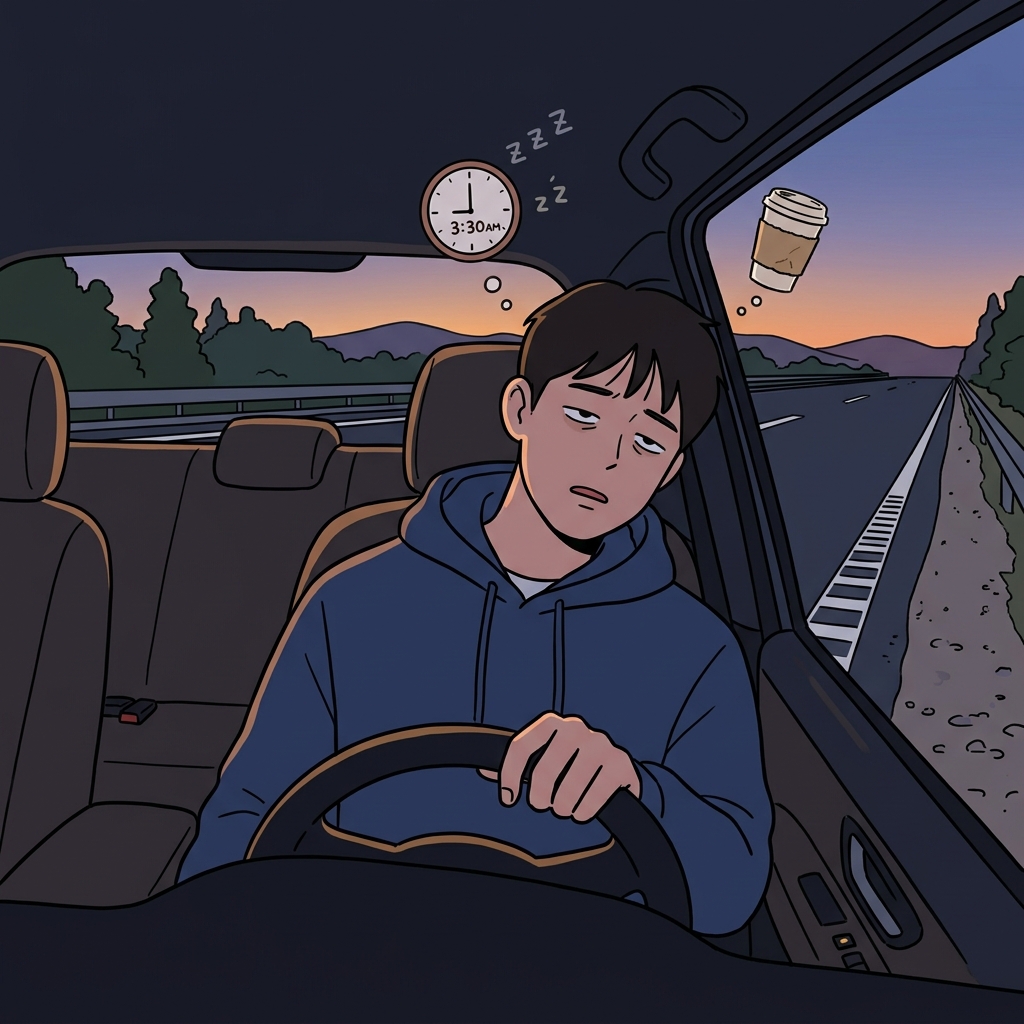 Lack of sleep was a major factor in the driver's accident.