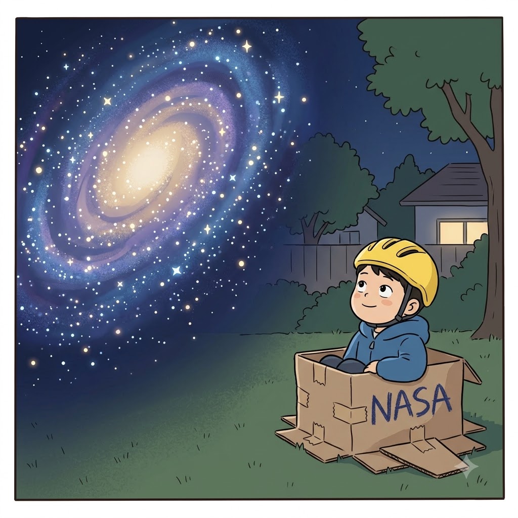 Thinking a cardboard box could reach the galaxy was a beautiful but obvious fallacy.