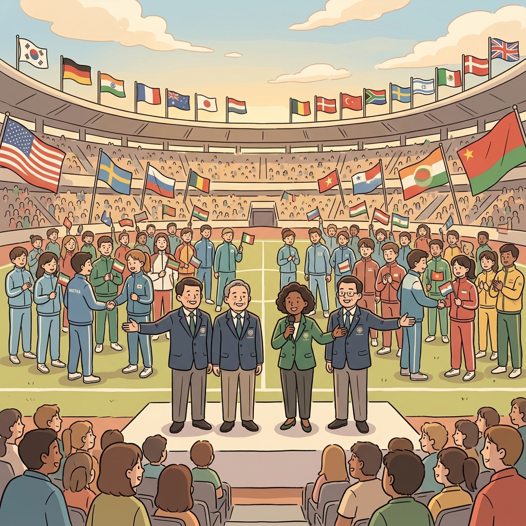 스포츠 연맹은 국제 선수권 대회를 개최했다. (FIFA는 전 세계 축구협회(Federation)의 연합이다.)