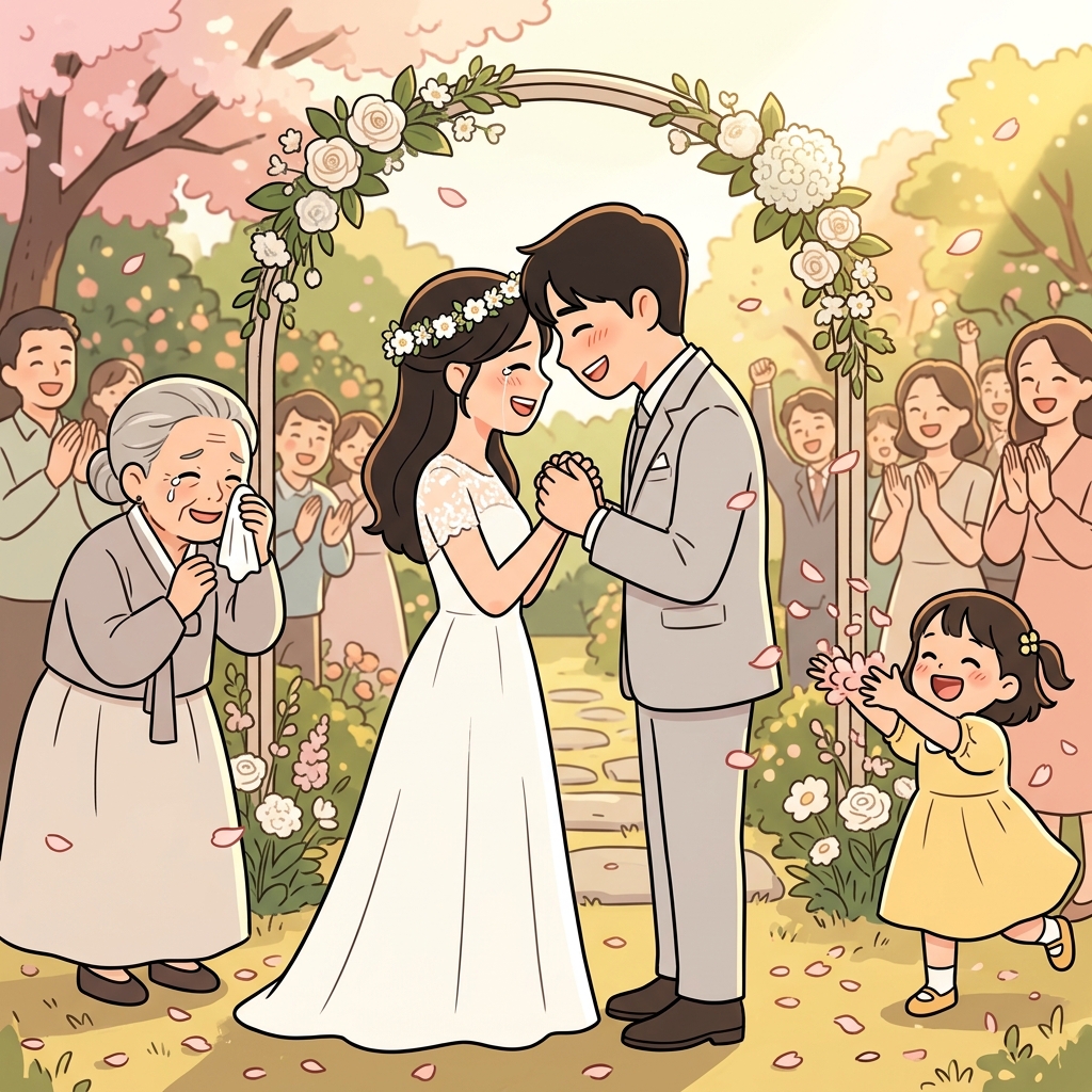 Their wedding day was pure felicity, filled with laughter and warm sunlight.
