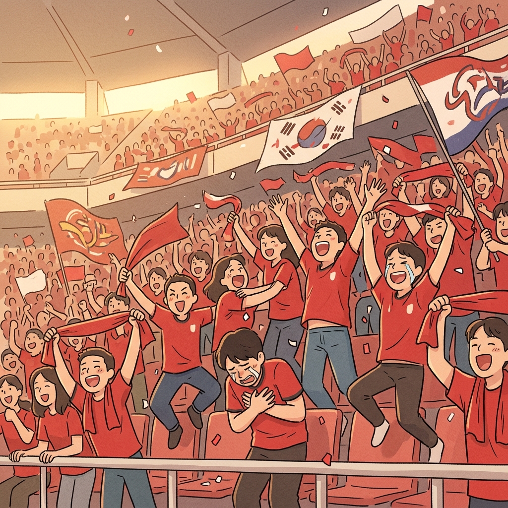 The fervent supporters roared as their team scored the winning goal.