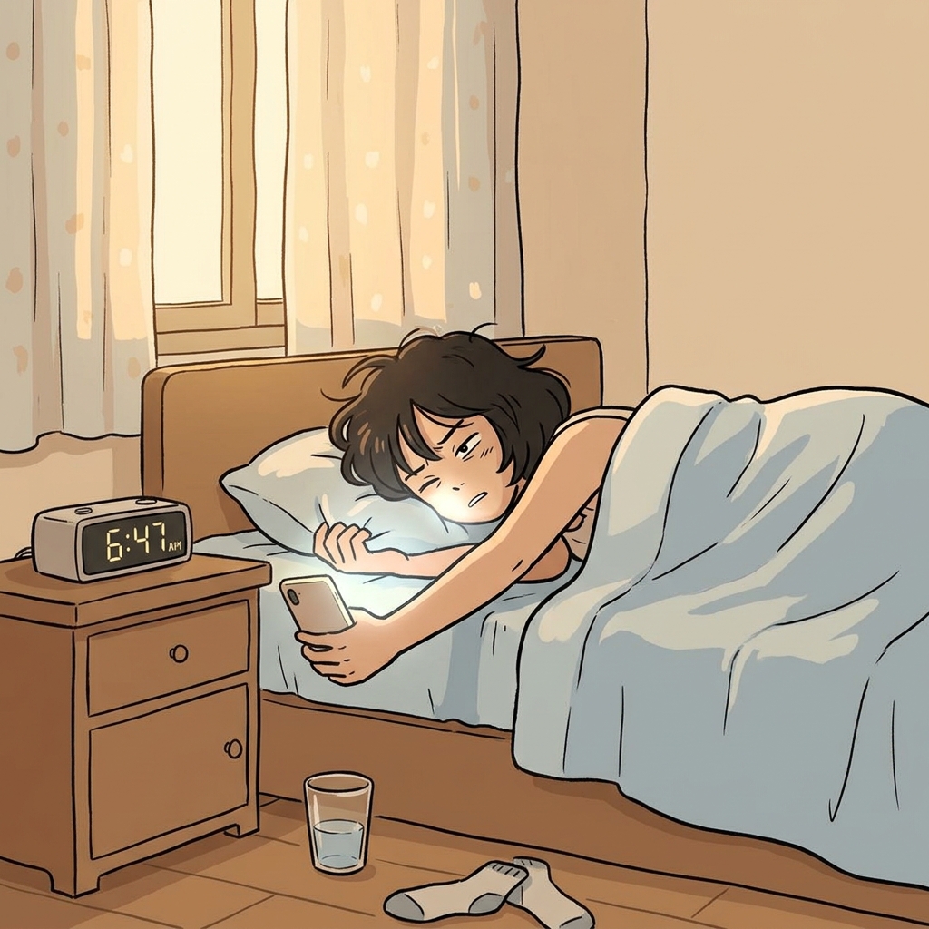 first thing in the morning concept