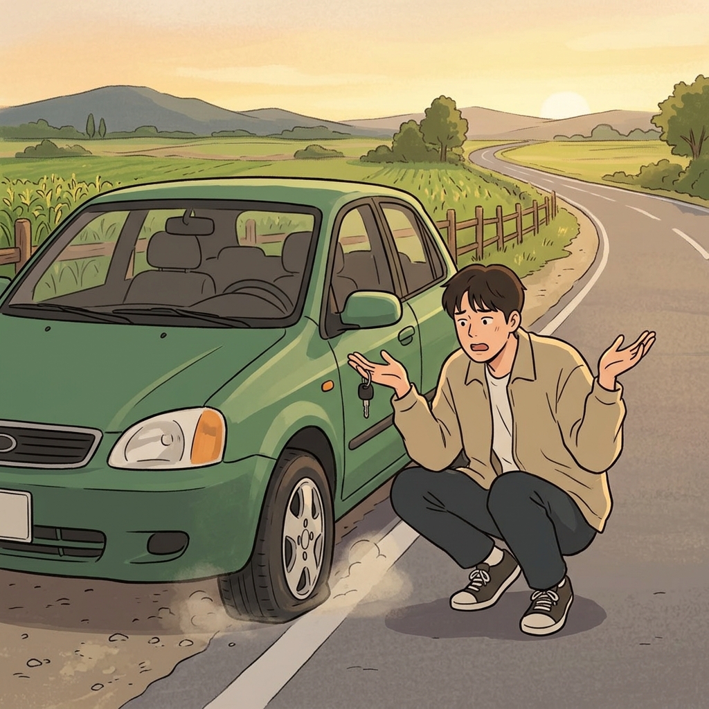 flat tire concept