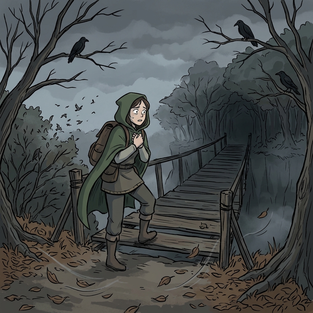 A sudden foreboding made her stop before crossing the old bridge.