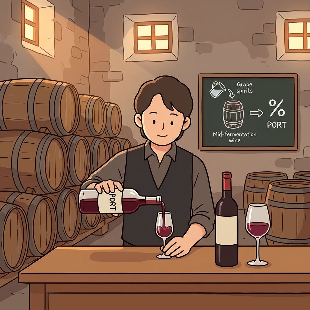 소믈리에가 일반 와인보다 도수가 높은 강화 와인을 따라준다.