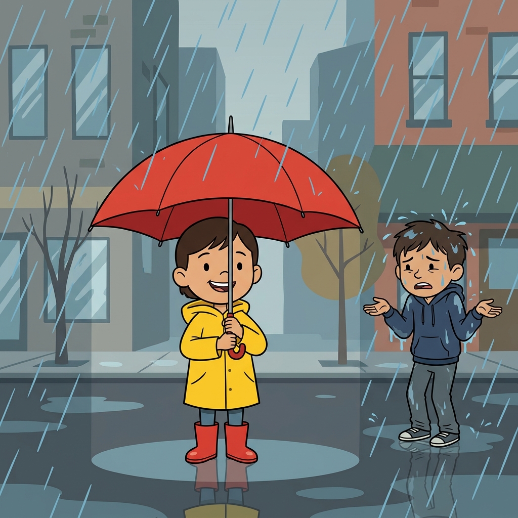 The main function of the umbrella is to keep people dry.