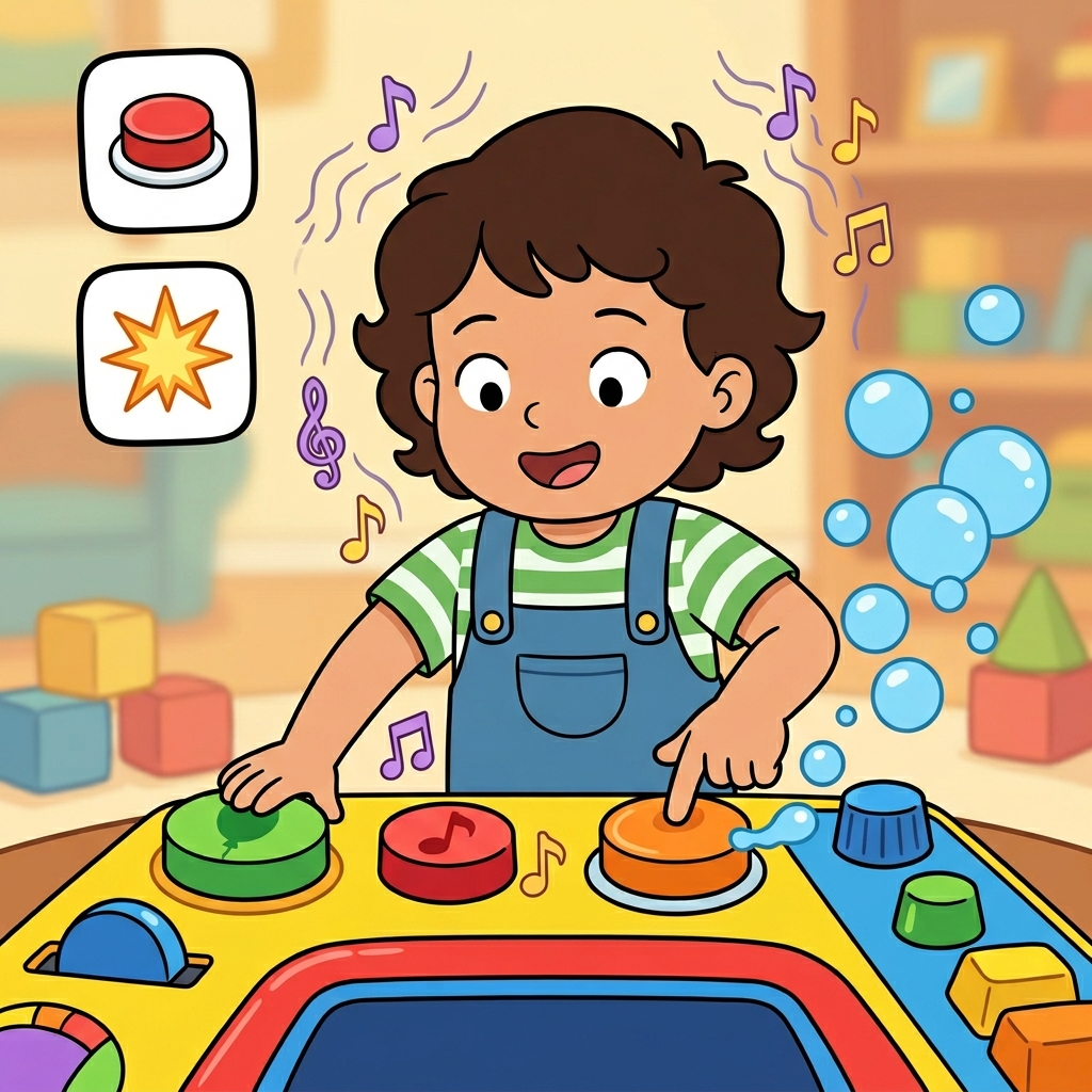 Each button had a different function and triggered a fun action. (FUN + ACTION → every function makes something happen)