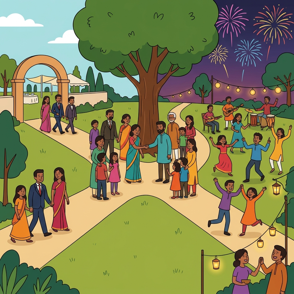 People gathered for a function at the junction and ended with a celebration.