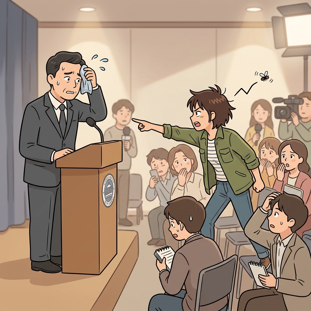 그 기자는 시장에게 따끔한 질문을 던지는 성가신 존재였다.