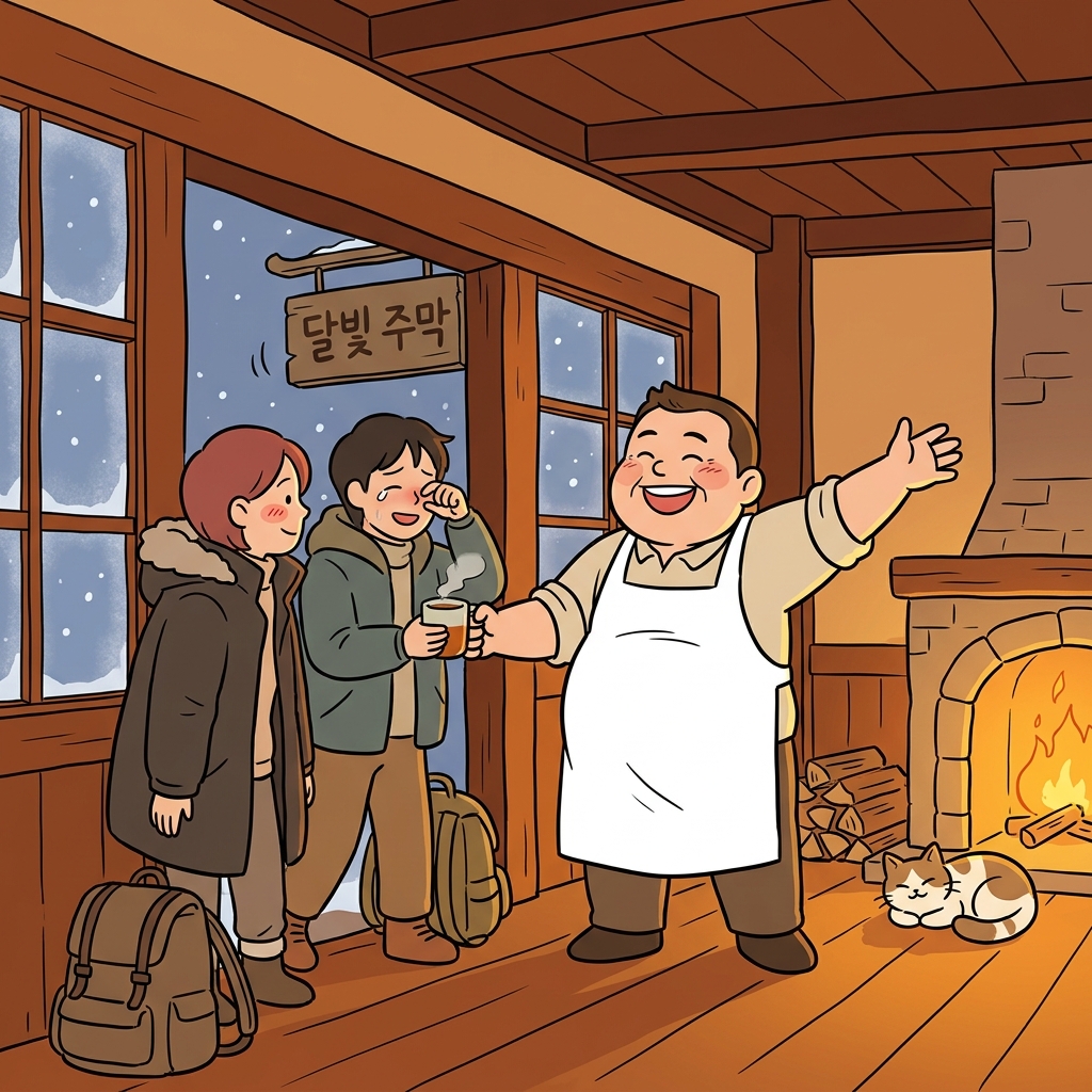 The genial innkeeper greets every traveler with a warm smile and hot tea.