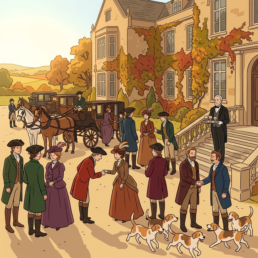 The local gentry gathered at the manor for the autumn hunt.