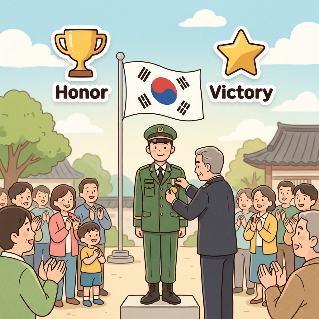 시민들은 나라를 지킨 병사를 영예롭게 기렸다.