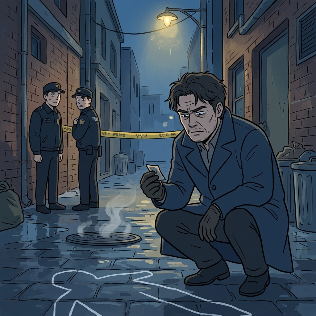 The detective's face turned grim as he examined the crime scene evidence.