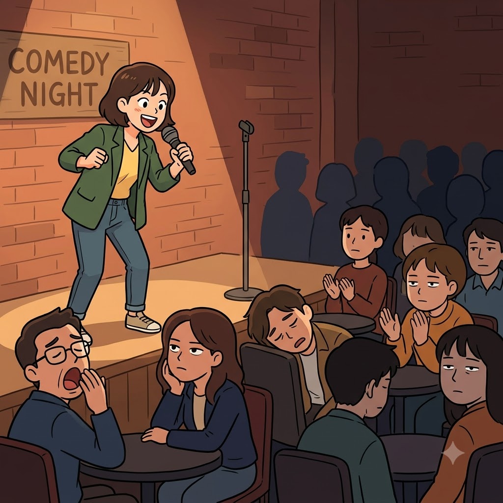 The audience groaned at the hackneyed joke because they had heard it countless times before.