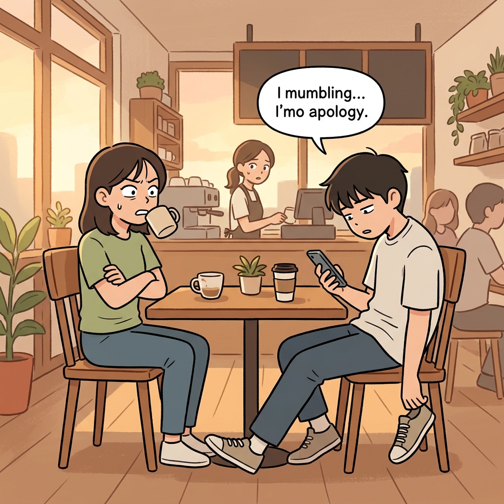 성의 없는 사과는 오히려 분위기를 더 나쁘게 만들었다.