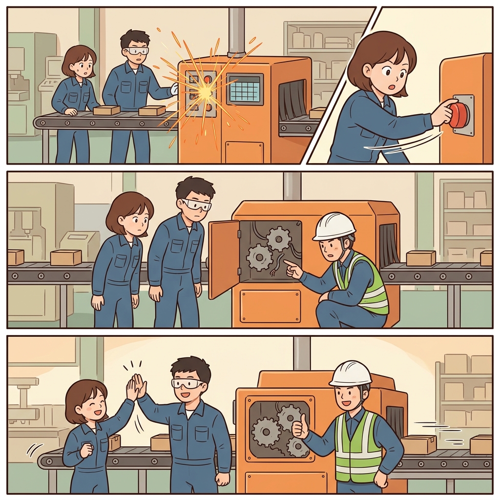 작업자들은 결함을 발견하자 작업을 멈췄고, 그 결과 모두가 안전할 수 있었다.