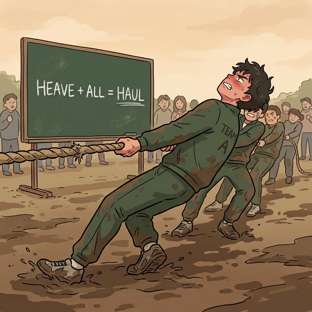 HEAVE with ALL your strength — that is the only way to haul something this heavy.